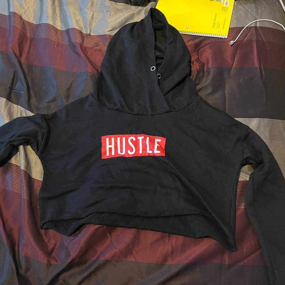 Hustle Crop top, no size, black and red and white